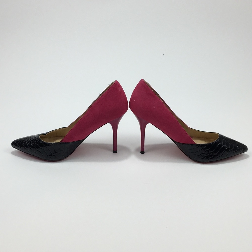 Signature by shoe dazzle pink and black heels 6.5 - Picture 4 of 7